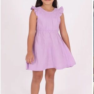 Lavender Ruffle Sleeve Kids Dress